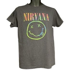 Nirvana Gray Tie-Dye Rainbow Classic Logo T-Shirt Men’s Large